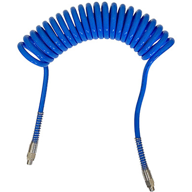 Шланг спиральный полиуретановый 8х12 мм с резьбовыми фитингами M1/4" (L=12 м) CUS128012-3